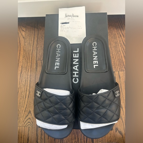 Chanel Lambskin Slides - Picture 1 of 6